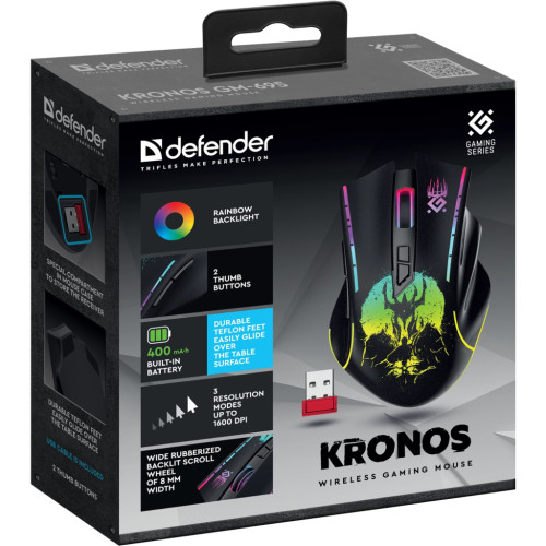 Мишка Defender Kronos GM-695 Wireless Black (52695) Мишка Defender Kronos GM-695 Wireless Black (52695)