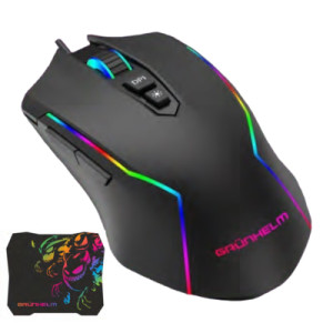 Мишка Grunhelm MS-656WD RGB USB Black + mouse pad (126952)