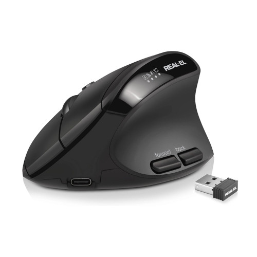Мишка REAL-EL RM-490W Wireless/Bluetooth Black (EL123200058)