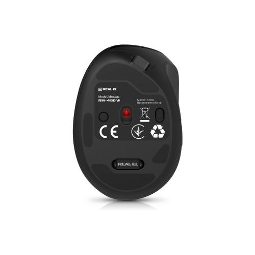 Мишка REAL-EL RM-490W Wireless/Bluetooth Black (EL123200058)