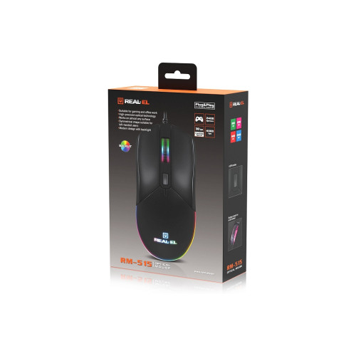Мишка REAL-EL RM-515 USB Black (EL123200059)