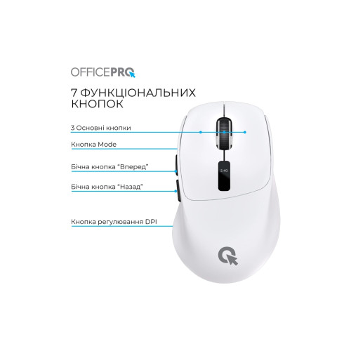 Мишка OfficePro M398W Wireless/Bluetooth White (M398W) Мишка OfficePro M398W Wireless/Bluetooth White (M398W)