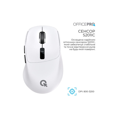 Мишка OfficePro M398W Wireless/Bluetooth White (M398W) Мишка OfficePro M398W Wireless/Bluetooth White (M398W)