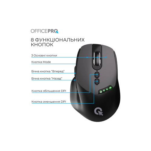 Мишка OfficePro M520B Wireless/Bluetooth Black (M520B) Мишка OfficePro M520B Wireless/Bluetooth Black (M520B)