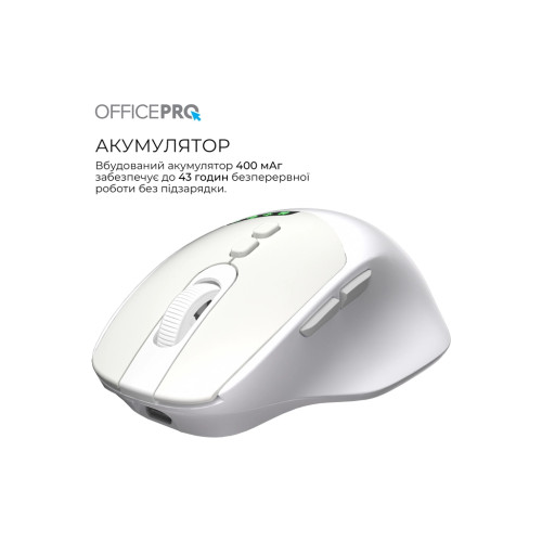Мишка OfficePro M520W Wireless/Bluetooth White (M520W) Мишка OfficePro M520W Wireless/Bluetooth White (M520W)