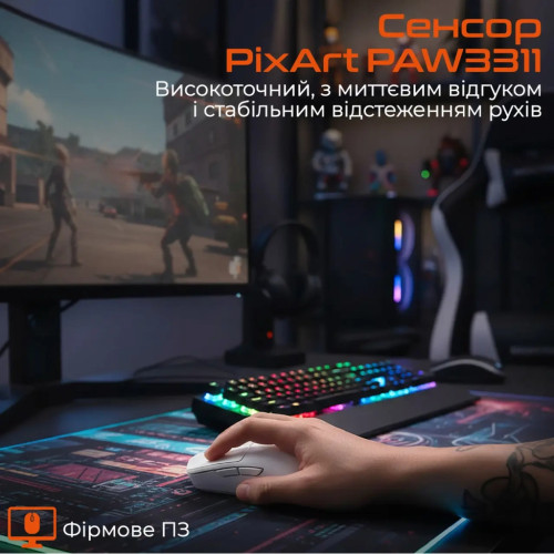 Мишка Meetion GW40 Bluetooth/Wireless/USB White (MT-GW40-B)