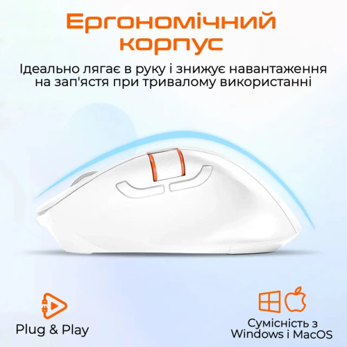 Мишка Meetion BTM032 Wireless/Bluetooth/USB White (MT-BTM032-B)