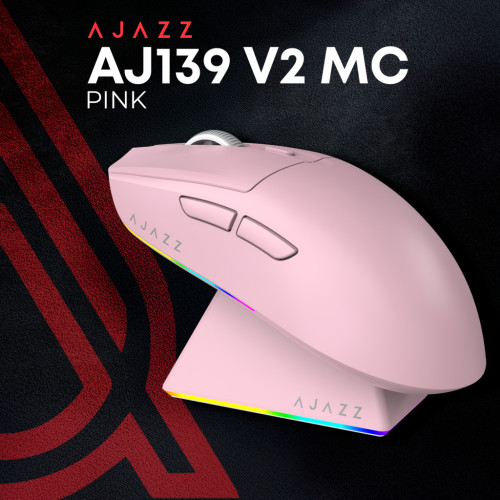 Мишка Ajazz AJ139 V2 MC Wireless/Bluetooth/USB Pink (AJ139-V2-MC-Pink)