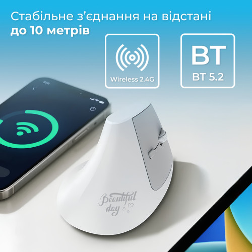 Мишка Ajazz i300 Wireless/Bluetooth/USB White (i300-W) Мишка Ajazz i300 Wireless/Bluetooth/USB White (i300-W)