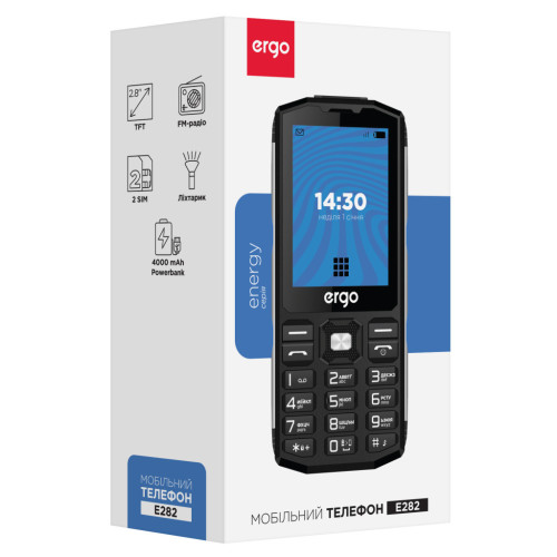 Мобільний телефон Ergo E282 Black Мобільний телефон Ergo E282 Black
