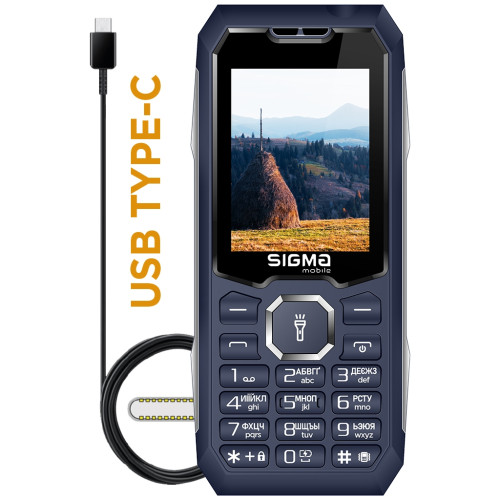 Мобільний телефон Sigma X-style 341 BRO Type-C Blue (4827798368428) Мобільний телефон Sigma X-style 341 BRO Type-C Blue (4827798368428)