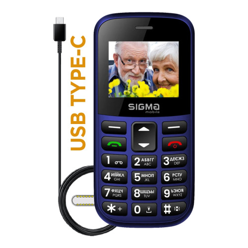 Мобільний телефон Sigma Comfort 50 EASY TYPE-C Blue (4827798585238)