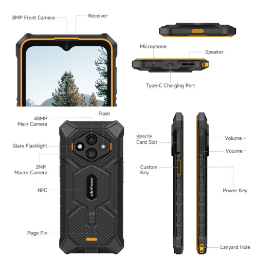 Мобільний телефон Ulefone Rugking 3 Pro 8/128Gb Black-Orange (6975326660945)