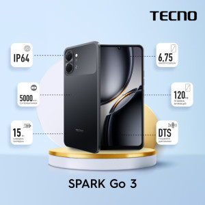 Мобільний телефон Tecno Spark Go 3 4/128Gb Ink Black (4894947105272)