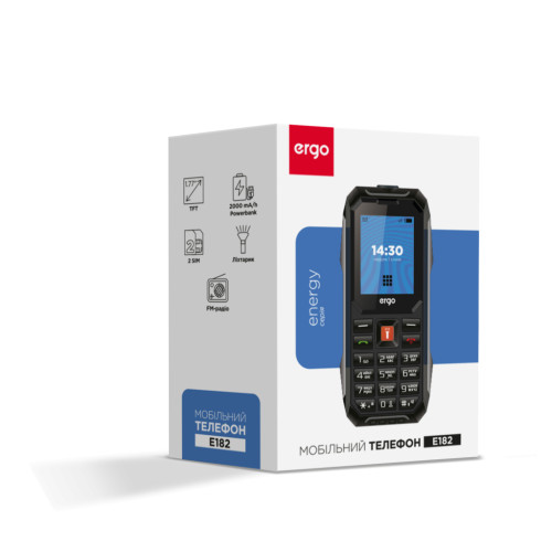 Мобільний телефон Ergo E182 Black Мобільний телефон Ergo E182 Black