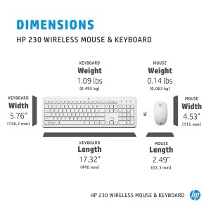 Комплект HP 230 Wireless UA White (3L1F0AA)