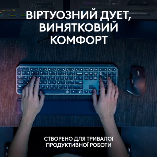 Комплект Logitech MX Keys S Plus Palmrest Wireless UA Graphite (920-011614)