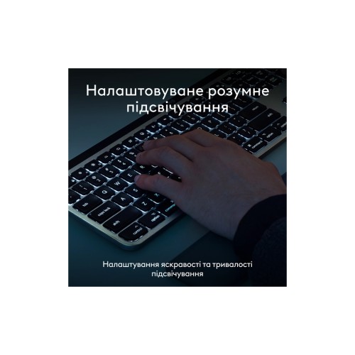 Клавіатура Logitech MX Keys S Combo для MAC Bluetooth/Wireles UA Space Grey (920-012845)