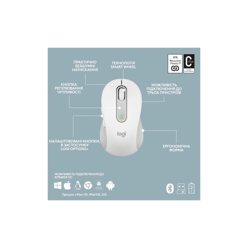 Комплект Logitech MK950 Bluetooth/Wireles UA Off-White (920-012491)