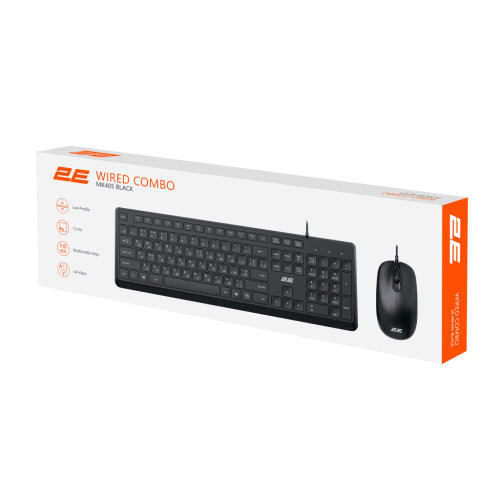 Комплект 2E MK405 USB UA Black (2E-MK405UBK)