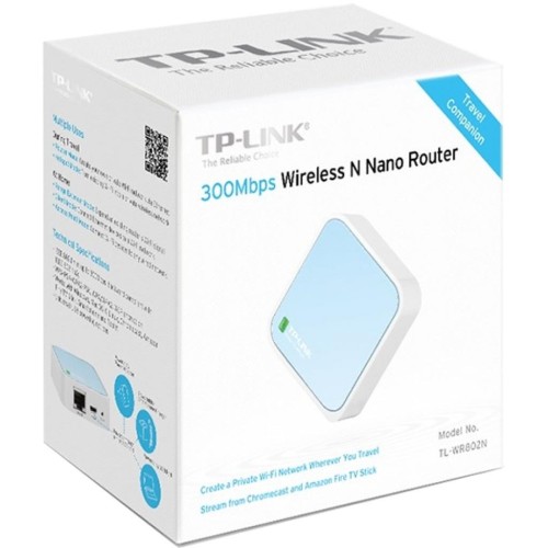 Маршрутизатор TP-Link TL-WR802N N300, 1xFE WAN/LAN, 1xmicro USB nano router (TL-WR802N)