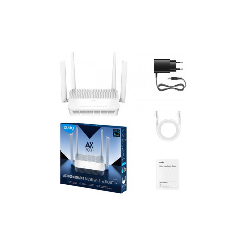 Маршрутизатор Cudy Маршрутизатор Cudy WR3000S, AX3000 Gigabit Wi-Fi 6 Mesh Router (WR3000S)