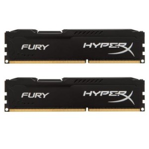 Модуль памяті для компютера DDR3 8Gb (2x4GB) 1600 MHz HyperX Fury Black Kingston Fury (ex.HyperX) (HX316C10FBK2/8)