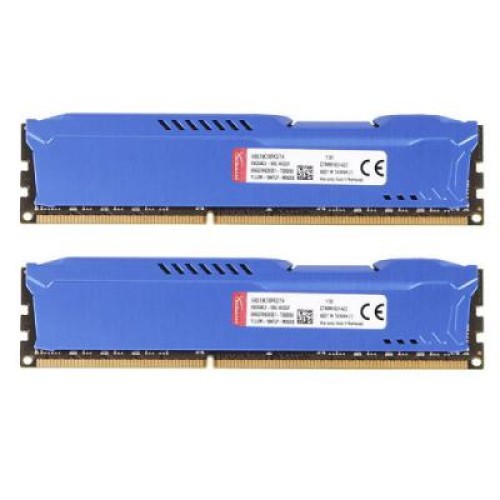 Модуль памяті для компютера DDR3 8Gb (2x4GB) 1600 MHz HyperX Fury Blu Kingston Fury (ex.HyperX) (HX316C10FK2/8)