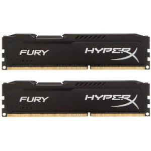 Модуль памяті для компютера DDR3 8Gb (2x4GB) 1866 MHz HyperX Fury Black Kingston Fury (ex.HyperX) (HX318C10FBK2/8)