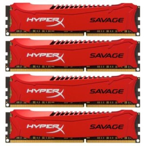 Модуль памяті для компютера DDR3 32GB (4x8GB) 1600 MHz Savage Red Kingston Fury (ex.HyperX) (HX316C9SRK4/32)
