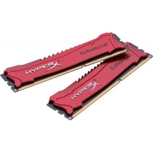 Модуль памяті для компютера DDR3 8GB (2x4GB) 1600 MHz Savage Red Kingston Fury (ex.HyperX) (HX316C9SRK2/8)