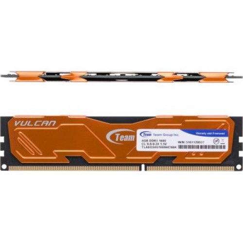 Модуль памяті для компютера DDR3 4GB 1600 MHz Vulcan Orange Team (TLAED34G1600HC901)