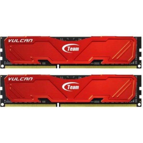 Модуль памяті для компютера DDR3 8GB (2x4GB) 1866 MHz Vulcan Red Team (TLRED38G1866HC11DC01)