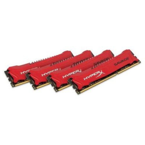 Модуль памяті для компютера DDR3 32GB (4x8GB) 2133 MHz Savage Red Kingston Fury (ex.HyperX) (HX321C11SRK4/32)