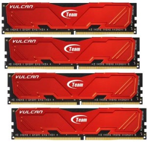 Модуль памяті для компютера DDR4 32GB (4x8GB) 2666 MHz Vulcan Red Team (TLRED432G2666HC15AQC01)