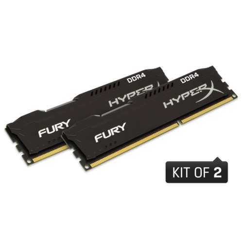 Модуль памяті для компютера DDR4 8GB (2x4GB) 2133 MHz Fury Black Kingston Fury (ex.HyperX) (HX421C14FBK2/8)