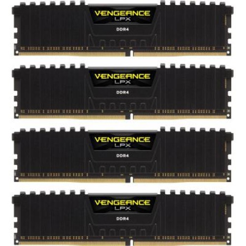 Модуль памяті для компютера DDR4 16GB (4x4GB) 3000 MHz Vengeance LPX Black Corsair (CMK16GX4M4B3000C15)