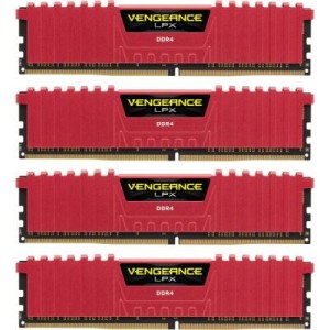Модуль памяті для компютера DDR4 16GB (4x4GB) 2800 MHz Vengeance LPX Red Corsair (CMK16GX4M4A2800C16R)