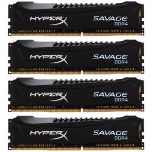 Модуль памяті для компютера DDR4 16GB (4x4GB) 2400 MHz HyperX Savage Black Kingston Fury (ex.HyperX) (HX424C12SBK4/16)