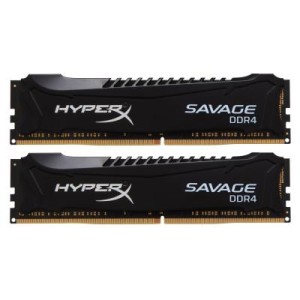 Модуль памяті для компютера DDR4 16GB (2x8GB) 2666 MHz HyperX Savage Black Kingston Fury (ex.HyperX) (HX426C13SBK2/16)