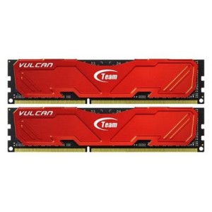 Модуль памяті для компютера DDR3 16GB (2x8GB) 2133 MHz Vulcan Red Team (TLRED316G2133HC10QDC01)