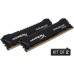 Модуль памяті для компютера DDR4 8GB (2x4GB) 2400 MHz Savage Black Kingston Fury (ex.HyperX) (HX424C12SBK2/8)