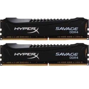 Модуль памяті для компютера DDR4 8GB (2x4GB) 2400 MHz Savage Black Kingston Fury (ex.HyperX) (HX424C12SBK2/8)