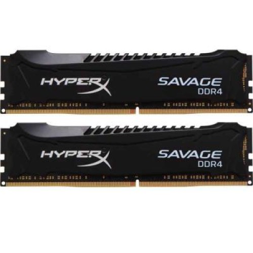 Модуль памяті для компютера DDR4 8GB (2x4GB) 2400 MHz Savage Black Kingston Fury (ex.HyperX) (HX424C12SBK2/8)