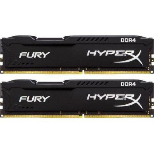 Модуль памяті для компютера DDR4 8GB (2x4GB) 2400 MHz Fury Black Kingston Fury (ex.HyperX) (HX424C15FBK2/8)