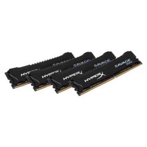 Модуль памяті для компютера DDR4 16GB (4x4GB) 2133 MHz HyperX Savage Black Kingston Fury (ex.HyperX) (HX421C13SBK4/16)