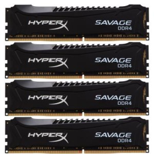 Модуль памяті для компютера DDR4 16GB (4x4GB) 2133 MHz HyperX Savage Black Kingston Fury (ex.HyperX) (HX421C13SBK4/16)