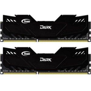 Модуль памяті для компютера DDR4 16GB (2x8GB) 2666 MHz Dark Black Team (TDKED416G2666HC15ADC01)