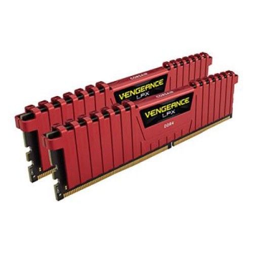 Модуль памяті для компютера DDR4 16GB (2x8GB) 2666 MHz Vengeance LPX Red Corsair (CMK16GX4M2A2666C16R)