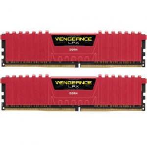 Модуль памяті для компютера DDR4 16GB (2x8GB) 2666 MHz Vengeance LPX Red Corsair (CMK16GX4M2A2666C16R)